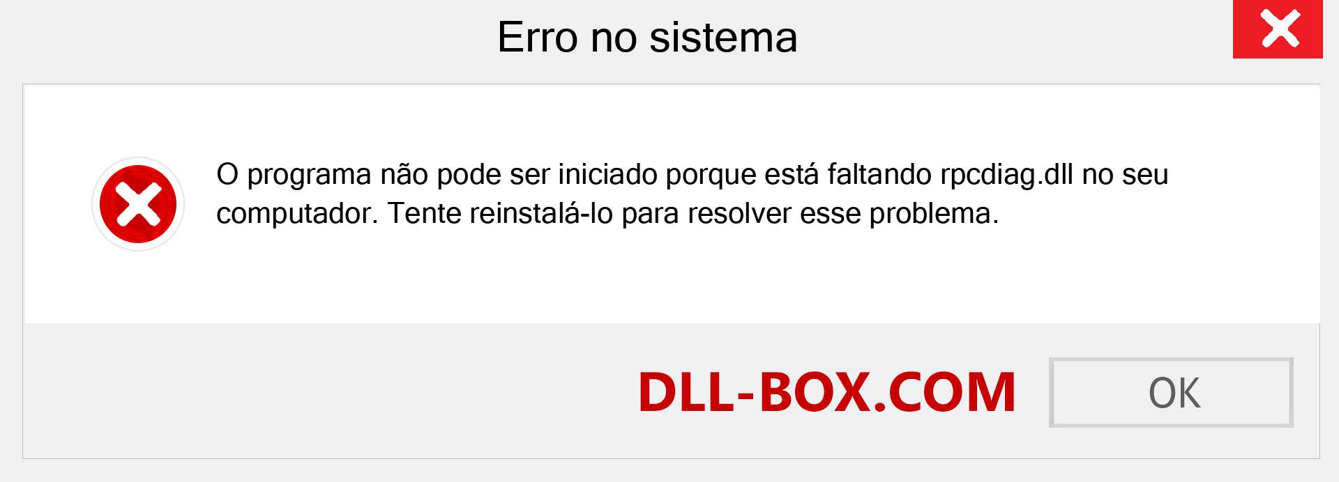 Arquivo rpcdiag.dll ausente ?. Download para Windows 7, 8, 10 - Correção de erro ausente rpcdiag dll no Windows, fotos, imagens